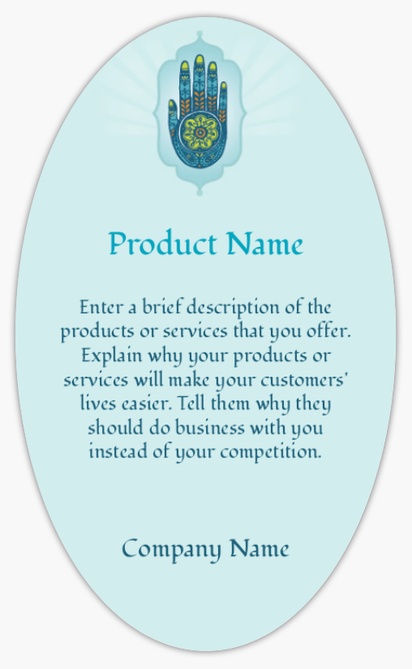 Design Preview for Templates for Health & Wellness Product Labels , 12.7 x  7.6 cm Oval
