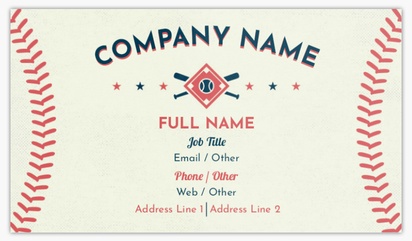 Design Preview for Sports Specific Standard Business Cards Templates, Standard (3.5" x 2")