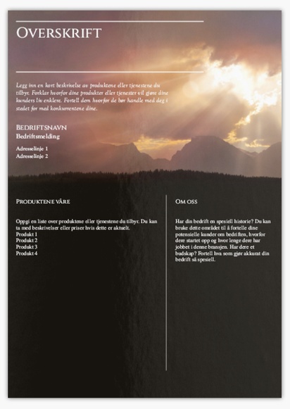 Forhåndsvisning av design for Designgalleri: Flyere og brosjyrer,  Ikke foldet A4 (210 x 297 mm)