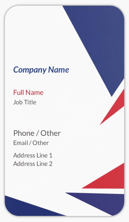 Design Preview for Patriotic & Military Rounded Corner Business Cards Templates, Standard (3.5" x 2")
