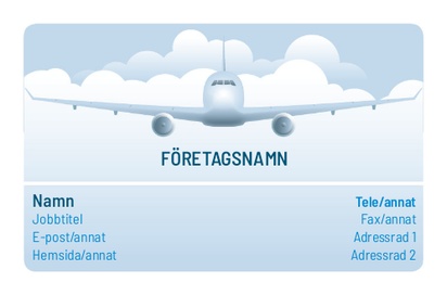 Förhandsgranskning av design för Designgalleri: Flygtrafik Visitkort standard, Standard (85 x 55 mm)