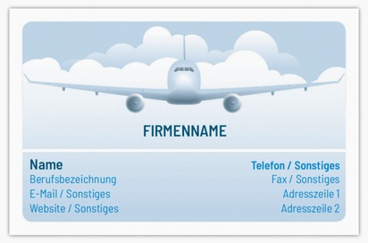Designvorschau für Designgalerie: Standard-Visitenkarten Fluggesellschaften, Standard (85 x 55 mm)