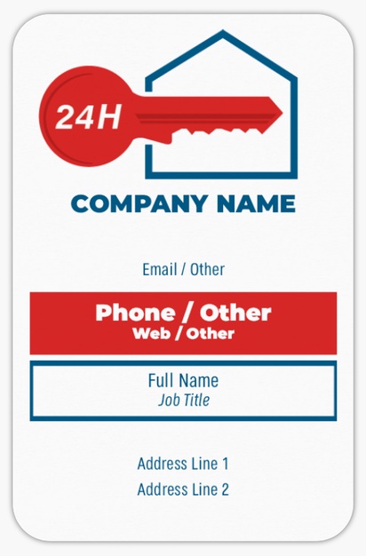 Design Preview for Design Gallery: Locksmiths Rounded Corner Business Cards, Rounded Standard (85 x 55 mm)