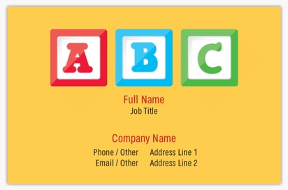 Design Preview for Design Gallery: Nursery Schools Textured Uncoated Business Cards