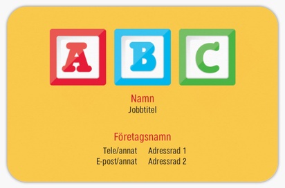 Förhandsgranskning av design för Designgalleri: Utbildning & barnomsorg Visitkort med rundade hörn, Rundade Standard (85 x 55 mm)