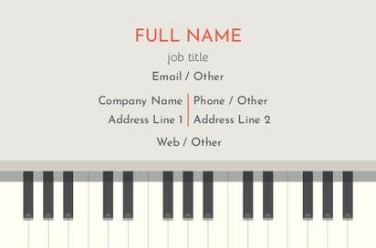 Design Preview for Design Gallery: Music Natural Uncoated Business Cards
