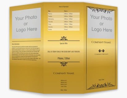 A ornamental antique yellow design for Events with 2 uploads