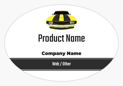 Design Preview for Design Gallery: Automotive & Transportation Product & Packaging Labels, Oval  7.6 x 5.1 cm 