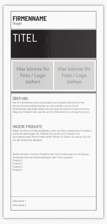 Designvorschau für Flyer-Vorlagen und Designs,  Ohne Falz DL (99 x 210 mm)