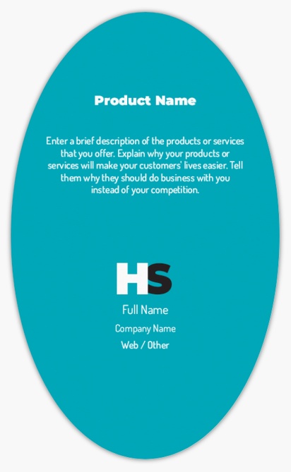 Design Preview for Design Gallery: Marketing & Communications Product Labels on Sheets, Oval 12.7 x 7.6 cm