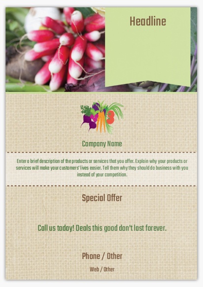 Design Preview for Design Gallery: Farmers Market Flyers & Leaflets,  No Fold/Flyer A5 (148 x 210 mm)