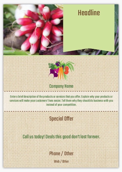 Design Preview for Templates for Food & Beverage Flyers and Pamphlets ,  No fold A5