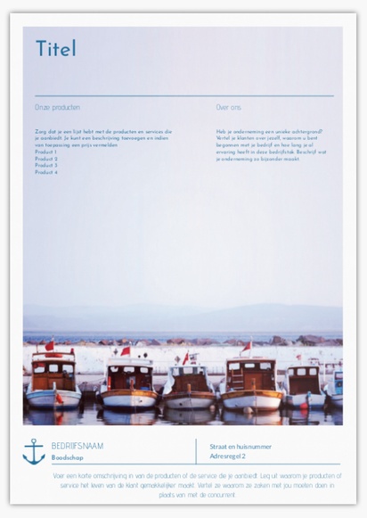 Voorvertoning ontwerp voor Ontwerpgalerij: Boten en maritiem Flyers en folders,  Geen vouwlijn A4 (210 x 297 mm)