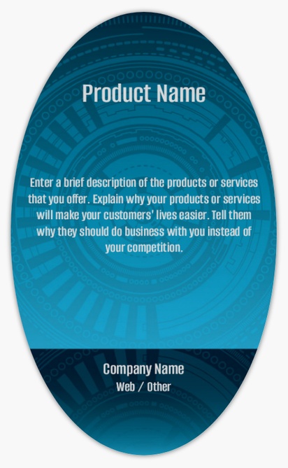Design Preview for Design Gallery: Web Design & Hosting Product Labels on Sheets, Oval 12.7 x 7.6 cm