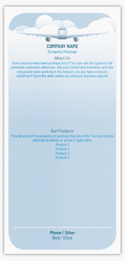 Design Preview for Design Gallery: Airlines Flyers & Leaflets,  No Fold/Flyer DL (99 x 210 mm)