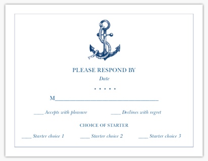 Design Preview for Design Gallery: Nautical RSVP Cards, 13.9 x 10.7 cm
