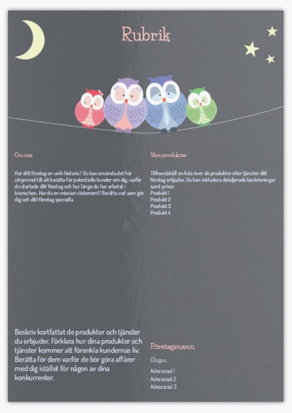 Förhandsgranskning av design för Designgalleri: Djur Flyers och broschyrer,  Ingen falsning A4 (210 x 297 mm)