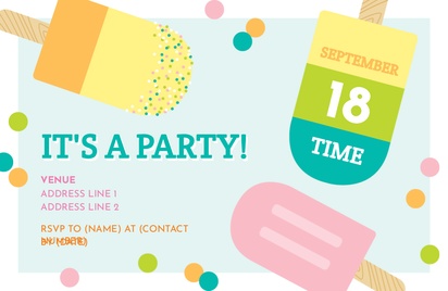 Design Preview for Templates for Child Birthday Invitations and Announcements , Flat 11.7 x 18.2 cm