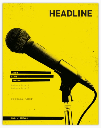 A mic krema yellow black design for Art & Entertainment