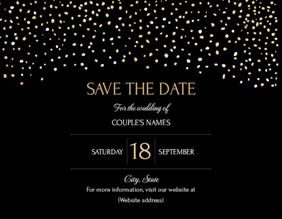 A save the date gold black brown design for Season