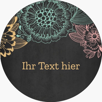 Designvorschau für Designgalerie: Aufkleberbögen Florale Muster, 3,8 x 3,8 cm Kreis