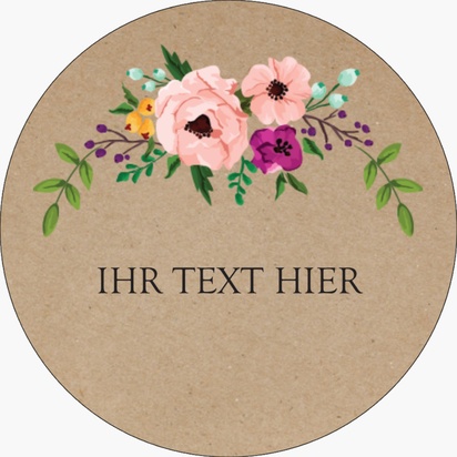 Designvorschau für Designgalerie: Aufkleberbögen Florale Muster, 3,8 x 3,8 cm Kreis