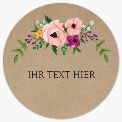 Designvorschau für Designgalerie: Personalisierte Aufkleberbögen Florale Muster, 3,8 x 3,8 cm Kreis