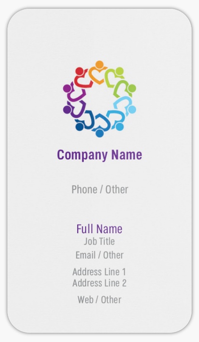 Design Preview for Guidance and Counselling Rounded Corner Business Cards Templates, Standard (3.5" x 2")