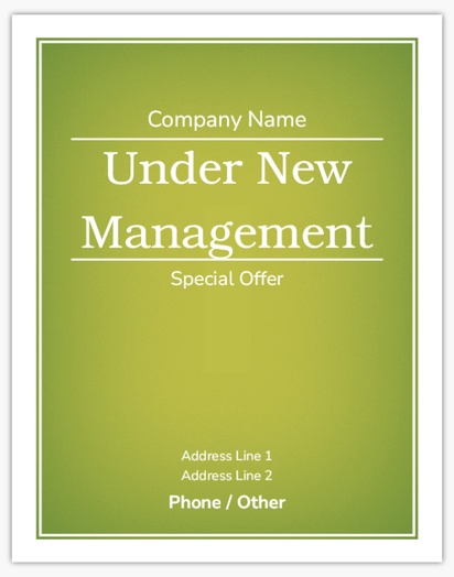 A under new management vertical yellow white design for Purpose