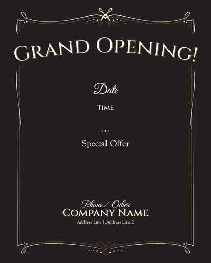 A new store opening grand opening black gray design for Elegant