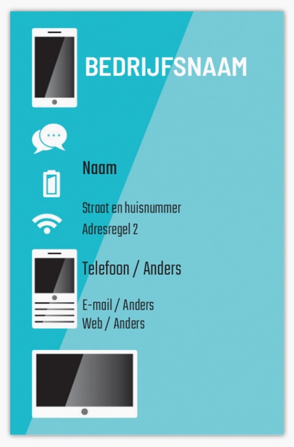 Voorvertoning ontwerp voor Ontwerpgalerij: Telecommunicatie en gadgets Visitekaartjes met spot-UV
