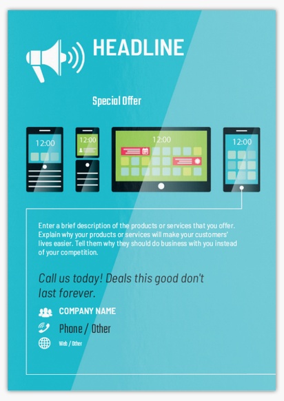 Design Preview for Design Gallery: Mobile Devices & Telecommunication Flyers & Leaflets,  No Fold/Flyer A5 (148 x 210 mm)