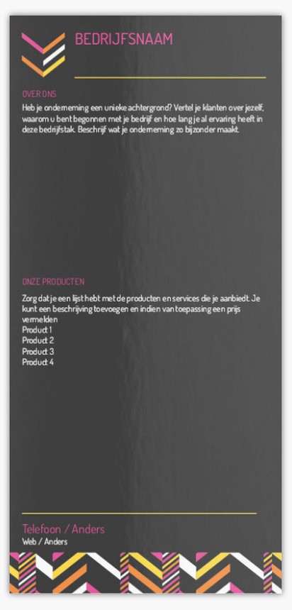 Voorvertoning ontwerp voor Ontwerpgalerij: Mode en modellenwerk Flyers en folders,  Geen vouwlijn DL (99 x 210 mm)