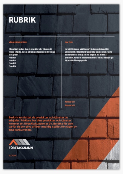 Förhandsgranskning av design för Designgalleri: Flyers och broschyrer,  Ingen falsning A4 (210 x 297 mm)
