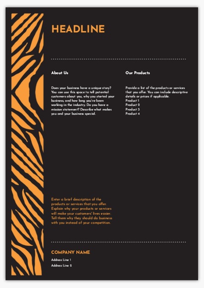 Design Preview for Design Gallery: Animals Flyers and Pamphlets,  No fold A4