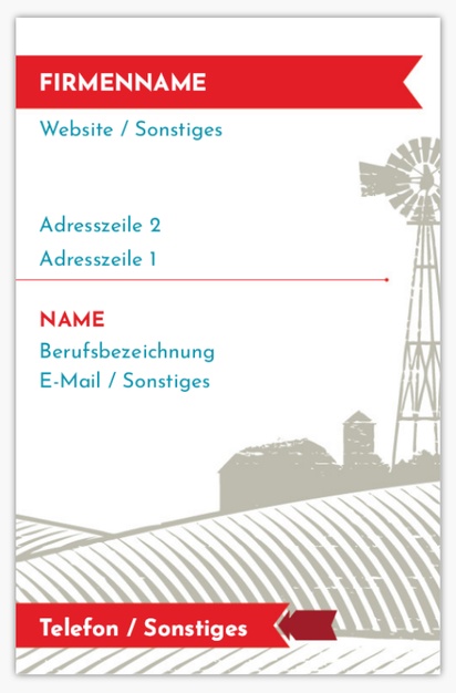 Designvorschau für Designgalerie: Strukturpapier-Visitenkarten Bauernhof & Landwirtschaft