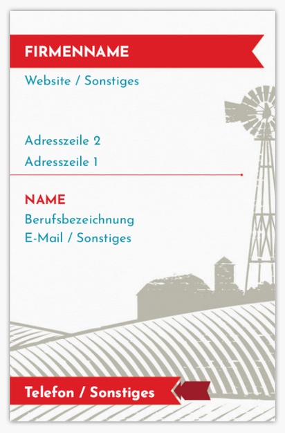 Designvorschau für Designgalerie: Standard-Visitenkarten Bauernhof & Landwirtschaft, Standard (85 x 55 mm)