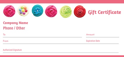 Design Preview for Templates for Bakeries  Gift Certificates 