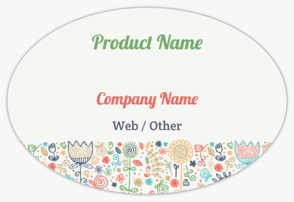 Design Preview for Design Gallery: Folk Product Labels, 7.6 x 5.1 cm Oval