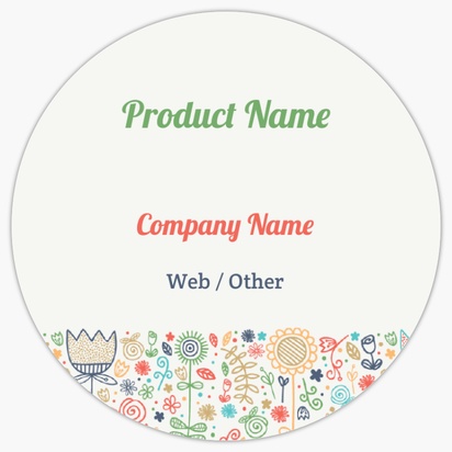 Design Preview for Design Gallery: Folk Product Labels, 7.6 x 7.6 cm Circle