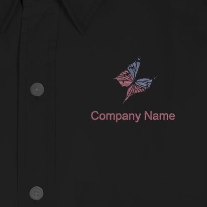 Design Preview for Design Gallery: General Party Men's Embroidered Dress Shirts, Men's Black