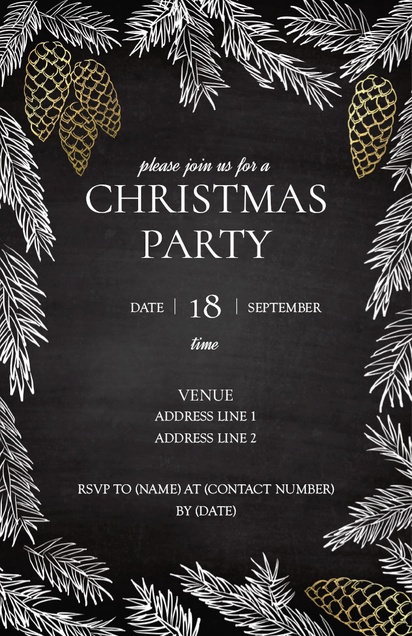 Design Preview for Templates for Christmas Invitations and Announcements , Flat 11.7 x 18.2 cm