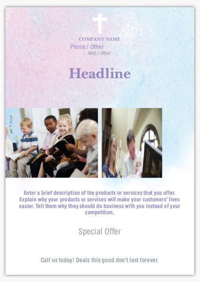 Design Preview for Templates for Religious & Spiritual Flyers and Pamphlets ,  No fold A5