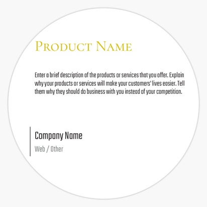 Design Preview for Design Gallery: Modern & Simple Product & Packaging Labels, Circle 1.5"  7.6 x 7.6 cm 