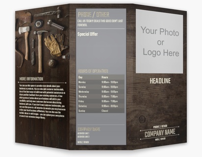Design Preview for Design Gallery: Carpentry & Woodworking Custom Brochures, 8.5" x 11" Tri-fold
