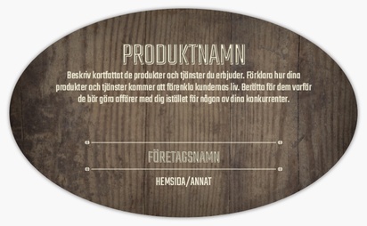 Förhandsgranskning av design för Designgalleri: Hantverkare Produktetiketter på ark, Ellips 12,7 x 7,6 cm