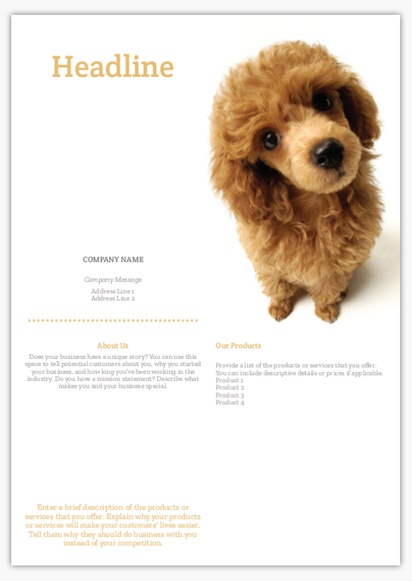 Design Preview for Design Gallery: Animals & Pet Care Flyers and Pamphlets,  No fold A4
