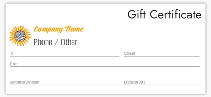 Design Preview for Design Gallery: Nature & Landscapes Custom Gift Certificates