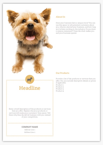 Design Preview for Templates for Animals & Pet Care Flyers and Pamphlets ,  No fold A4
