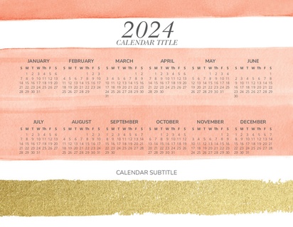 A metallic calendar cream pink design for Events